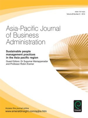 cover image of Asia-Pacific Journal of Business Administration, Volume 6, Issue 3